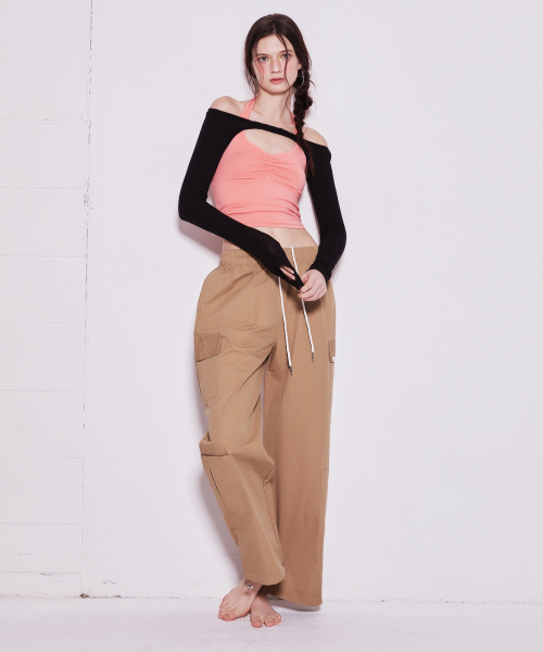 A.R.U（エイアールユー）の「SHIRRING HALTER TOP（Tシャツ/カットソー・レディース・パープル/アイボリー/ミント/サーモンピンク・SMALL/MEDIUM）」の9枚目の写真