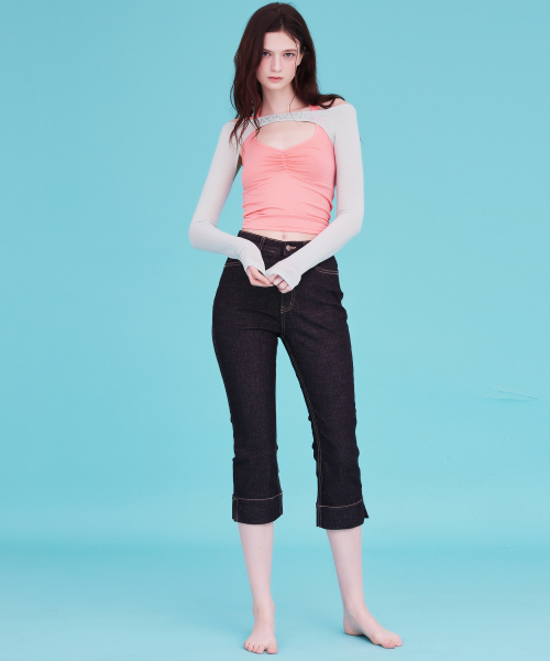 A.R.U（エイアールユー）の「SHIRRING HALTER TOP（Tシャツ/カットソー・レディース・パープル/アイボリー/ミント/サーモンピンク・SMALL/MEDIUM）」の8枚目の写真