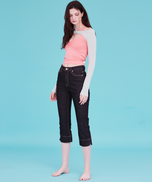 A.R.U（エイアールユー）の「SHIRRING HALTER TOP（Tシャツ/カットソー・レディース・パープル/アイボリー/ミント/サーモンピンク・SMALL/MEDIUM）」の7枚目の写真