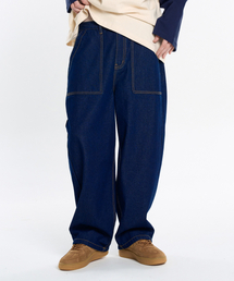 CONTROBANAL3（コントロバナレー）の「Low denim wide puttig pants [Indigo]（デニムパンツ）」