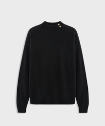 ASHOUR（アッシュアワー）の「Gold Button Round Knit Black（ニット/セーター）」