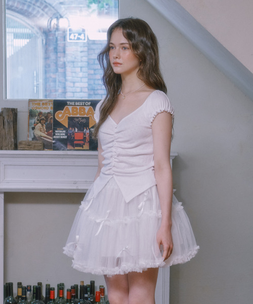 LULUCHOU（ルルシュ）の「Lovely puff sleeve blouse - WHITE（シャツ/ブラウス・レディース・ホワイト・FREE）」の3枚目の写真