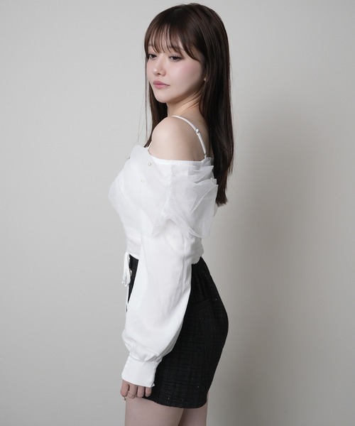 LIPSERVICE（リップサービス）の「チュールギャザーオフショルトップス（Tシャツ/カットソー・レディース・ホワイト/イエロー/ピンク・FREE）」の6枚目の写真