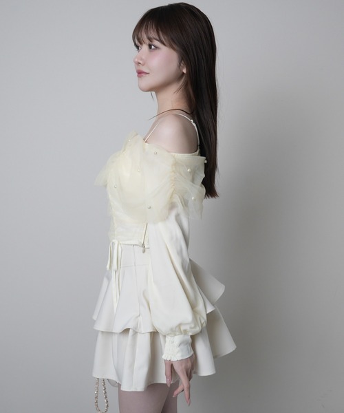 LIPSERVICE（リップサービス）の「チュールギャザーオフショルトップス（Tシャツ/カットソー・レディース・ホワイト/イエロー/ピンク・FREE）」の14枚目の写真