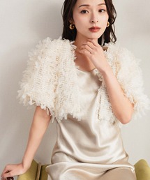 girl | シャギー ボリュームスリーブ ショート丈ボレロ 結婚式 ワンピース パーティードレス オケージョンドレス お呼ばれ 二次会 成人式 同窓会《着用動画あり》(カーディガン/ボレロ)