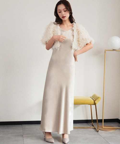 girl（ガール）の「シャギー ボリュームスリーブ ショート丈ボレロ 結婚式 ワンピース パーティードレス オケージョンドレス お呼ばれ 二次会 成人式 同窓会《着用動画あり》（カーディガン/ボレロ・レディース・ブラック/ベージュ・FREE）」の22枚目の写真