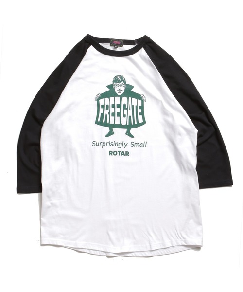ROTAR（ローター）の「FREE GATE raglan 7s Tee（Tシャツ/カットソー・メンズ・ホワイト×ブラック/グレー系その他・SMALL/MEDIUM/LARGE/X-LARGE）」の3枚目の写真
