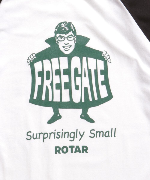 ROTAR（ローター）の「FREE GATE raglan 7s Tee（Tシャツ/カットソー・メンズ・ホワイト×ブラック/グレー系その他・SMALL/MEDIUM/LARGE/X-LARGE）」の4枚目の写真