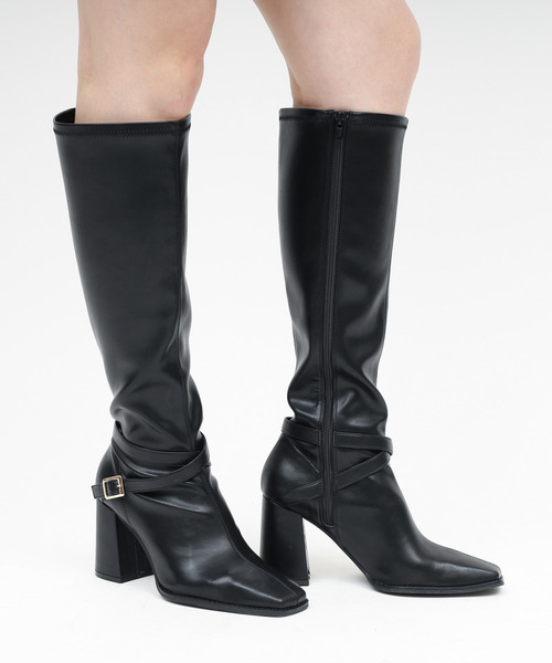 ROYAL PARTY(ロイヤルパーティー)の「ベルト付スリムロングブーツ(ブーツ・レディース・ブラック/ブラウン・LARGE/MEDIUM)」の11枚目の写真