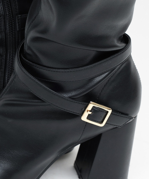 ROYAL PARTY(ロイヤルパーティー)の「ベルト付スリムロングブーツ(ブーツ・レディース・ブラック/ブラウン・LARGE/MEDIUM)」の6枚目の写真