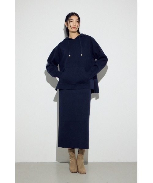 AZUL by moussy(アズールバイマウジー)の「【身長/骨格別着用画像あり】【セットアップ対応】スウェッターニットスカート 春服 秋服 冬服 ロングスカート タイトスカート(スカート・レディース・杢グレー/ライトピンク/ネイビー・FREE)」の21枚目の写真