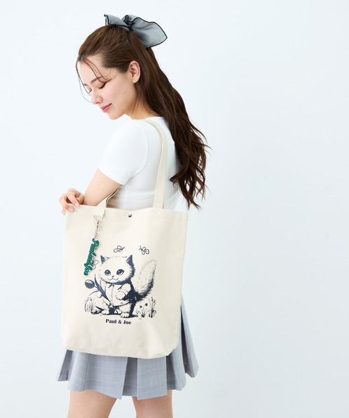 PAUL & JOE ACCESSOIRES（ポールアンドジョーアクセソワ）の「PAUL & JOE ACCESSOIRES (ポール＆ジョーアクセソワ)タテ型トートバッグ A4対応 PJA-B1422 CANVAS（トートバッグ・レディース・ブルー/ブラック/イエロー/ブラウン・FREE）」の6枚目の写真