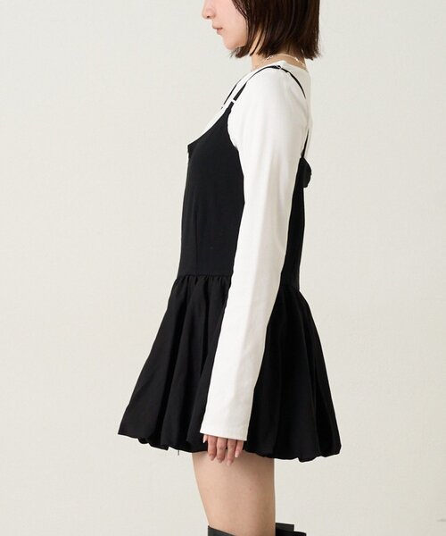 mline（エムライン）の「[mline]【前後2WAY】バルーンZIP キャミワンピ（ワンピース・レディース・ブラック/チャコールグレー・FREE）」の17枚目の写真