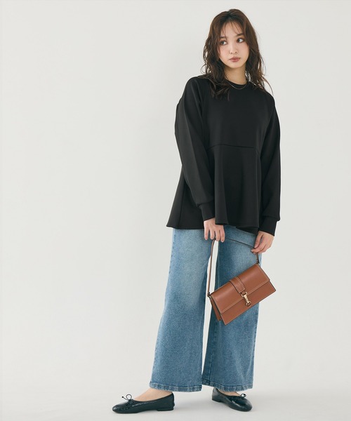 coca(coca)(コカ)の「スムースペプラムプルオーバー| セレモニー オフィス ママスーツ フォーマルウェア スーツ 卒業式(Tシャツ/カットソー・レディース・ブラック/ライトベージュ・L/M/S)」の10枚目の写真