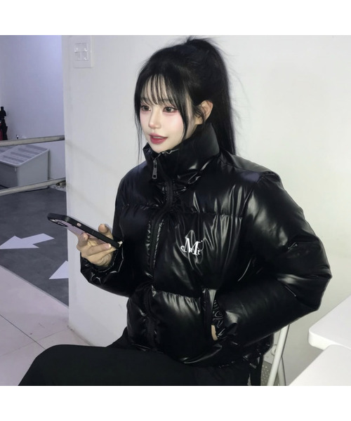 フェイブハイネックグロシークロップパディング (3カラー)（ダウン