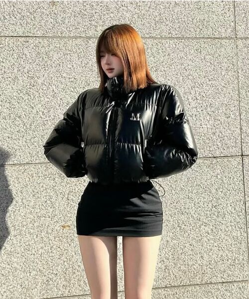 MUCENT(ムセント)の「フェイブハイネックグロシークロップパディング (3カラー)(ダウンジャケット/コート・レディース・PINK/グレー/ブラック・SMALL)」の13枚目の写真