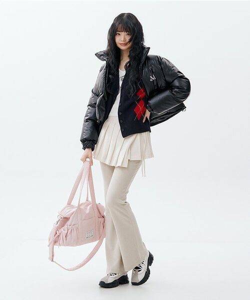 MUCENT(ムセント)の「フェイブハイネックグロシークロップパディング (3カラー)(ダウンジャケット/コート・レディース・PINK/グレー/ブラック・SMALL)」の19枚目の写真