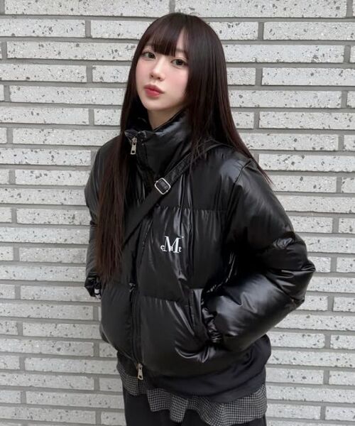 MUCENT(ムセント)の「フェイブハイネックグロシークロップパディング (3カラー)(ダウンジャケット/コート・レディース・PINK/グレー/ブラック・SMALL)」の21枚目の写真