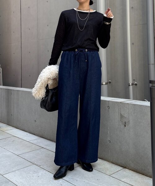 Jena espace merveilleux(ジェナ エスパスメルヴェイユ)の「【2点セット/春まで着れる】2セットシアーロンT(Tシャツ/カットソー・レディース・ブラック/ピンク/ライトグレー・FREE)」の4枚目の写真