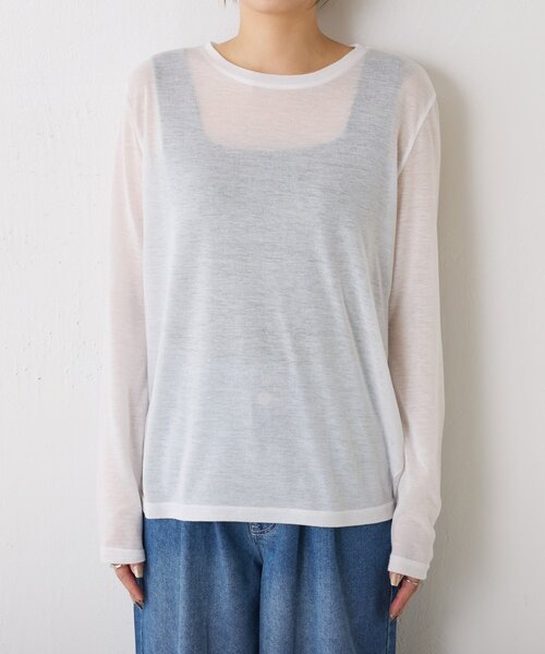 Jena espace merveilleux(ジェナ エスパスメルヴェイユ)の「【2点セット/春まで着れる】2セットシアーロンT(Tシャツ/カットソー・レディース・ブラック/ピンク/ライトグレー・FREE)」の11枚目の写真