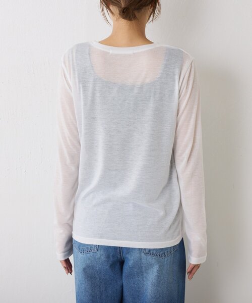 Jena espace merveilleux(ジェナ エスパスメルヴェイユ)の「【2点セット/春まで着れる】2セットシアーロンT(Tシャツ/カットソー・レディース・ブラック/ピンク/ライトグレー・FREE)」の12枚目の写真
