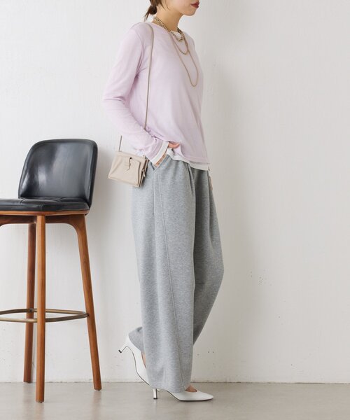 Jena espace merveilleux(ジェナ エスパスメルヴェイユ)の「【2点セット/春まで着れる】2セットシアーロンT(Tシャツ/カットソー・レディース・ブラック/ピンク/ライトグレー・FREE)」の18枚目の写真
