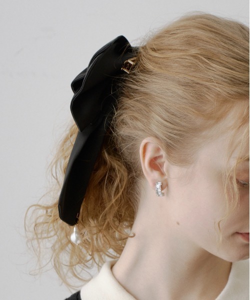 Su1.】クラシカルサテンリボンバレッタ（バレッタ/ヘアクリップ）｜Su1