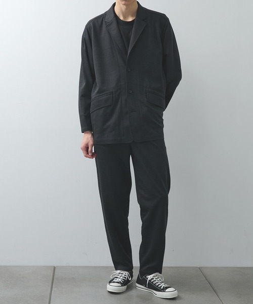 WHITE MOUNTAINEERING（ホワイトマウンテニアリング）の「【White Mountaineering / ホワイトマウンテニアリング】別注 JERSEY JACKET（テーラードジャケット・メンズ・ブラック/ダークグレー・0/2/1）」の6枚目の写真