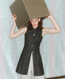 LOVECRAZYWILDMAN（ラブクレイジーワイルドマン）の「SLEEVELESS SHIRT DRESS Charcoal（ワンピース）」