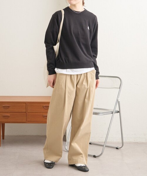 GEVACO（ゲバコ）の「【GEVACO】コットンラウンドネックニット（ニット/セーター・レディース・ブラック/ピンク/ライム・ONE SIZE）」の8枚目の写真