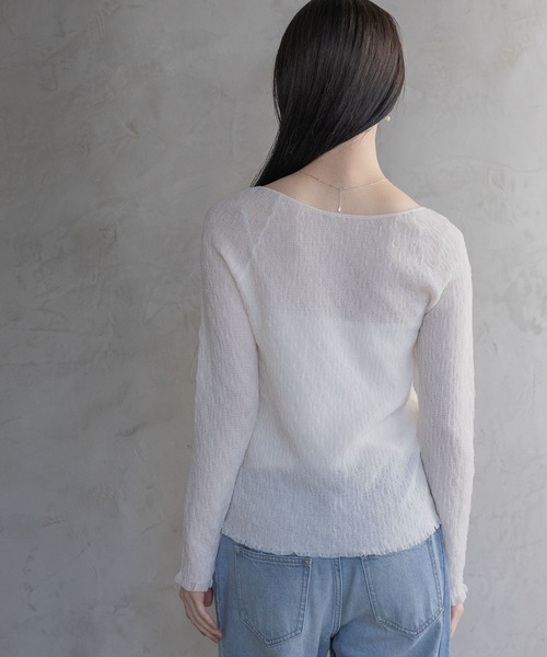 A part by（アパートバイ）の「レースニットプルオーバー（Tシャツ/カットソー・レディース・イエロー系その他2/オフホワイト/ブルー系その他2/ブラック・FREE）」の8枚目の写真