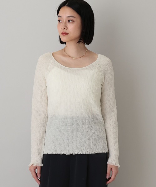 A part by（アパートバイ）の「レースニットプルオーバー（Tシャツ/カットソー・レディース・イエロー系その他2/オフホワイト/ブルー系その他2/ブラック・FREE）」の10枚目の写真