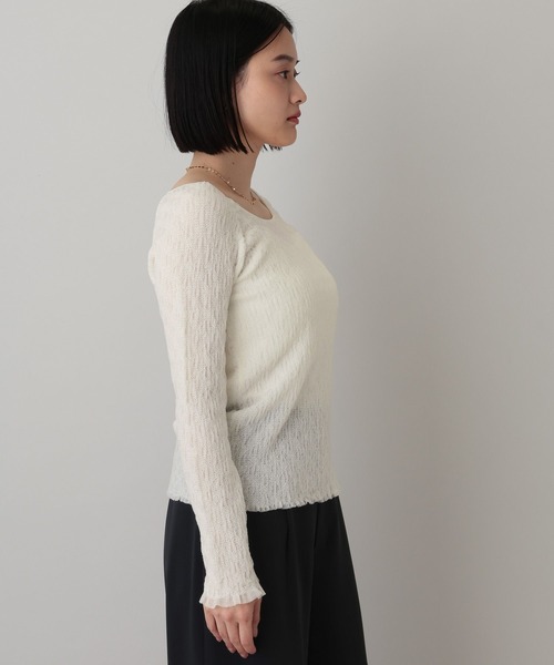 A part by（アパートバイ）の「レースニットプルオーバー（Tシャツ/カットソー・レディース・イエロー系その他2/オフホワイト/ブルー系その他2/ブラック・FREE）」の11枚目の写真