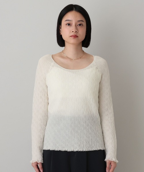 A part by（アパートバイ）の「レースニットプルオーバー（Tシャツ/カットソー・レディース・イエロー系その他2/オフホワイト/ブルー系その他2/ブラック・FREE）」の12枚目の写真