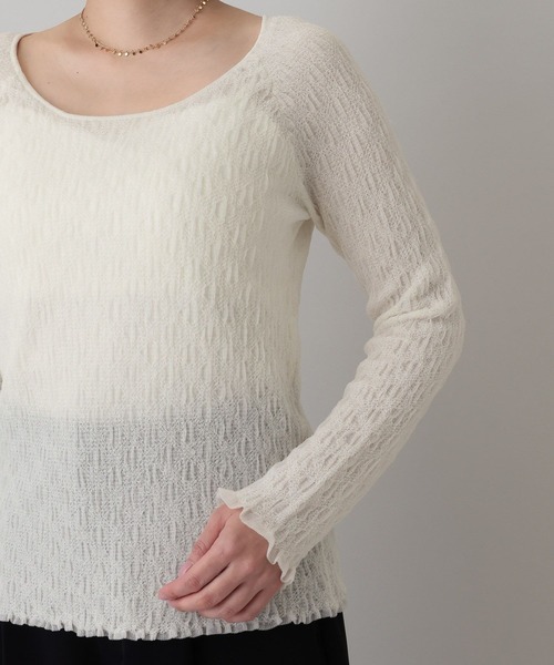 A part by（アパートバイ）の「レースニットプルオーバー（Tシャツ/カットソー・レディース・イエロー系その他2/オフホワイト/ブルー系その他2/ブラック・FREE）」の17枚目の写真