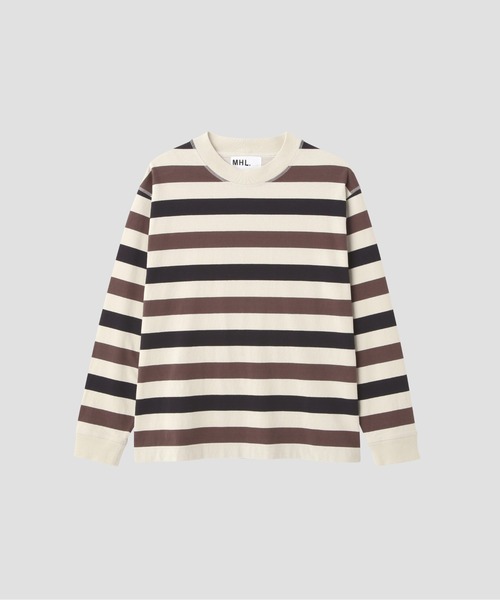MHL.（エムエイチエル）の「THREE COLOUR BLOCK STRIPE TOP（Tシャツ/カットソー・メンズ・マルチ・LARGE）」の5枚目の写真