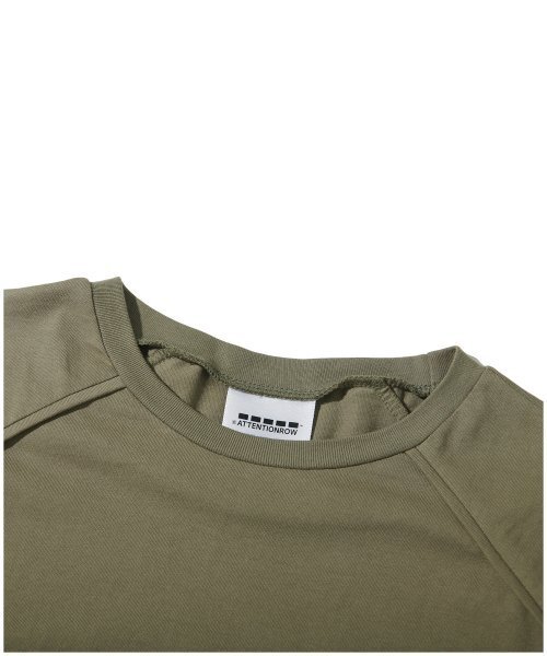 ATTENTIONROW(アテンションロー)の「22SS07AT029ショルダーパイピングレギュラーオーバーフィット半袖(カーキブラウン)(Tシャツ/カットソー・メンズ・その他・1/2)」の2枚目の写真