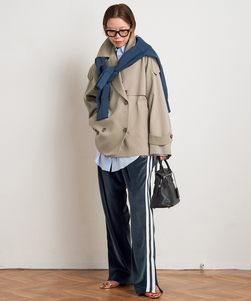 AMERICANA(アメリカーナ)の「【AMERICANA/アメリカーナ】別注side line velour Pants(その他パンツ・レディース・ネイビー/アイボリー・38/36)」の16枚目の写真