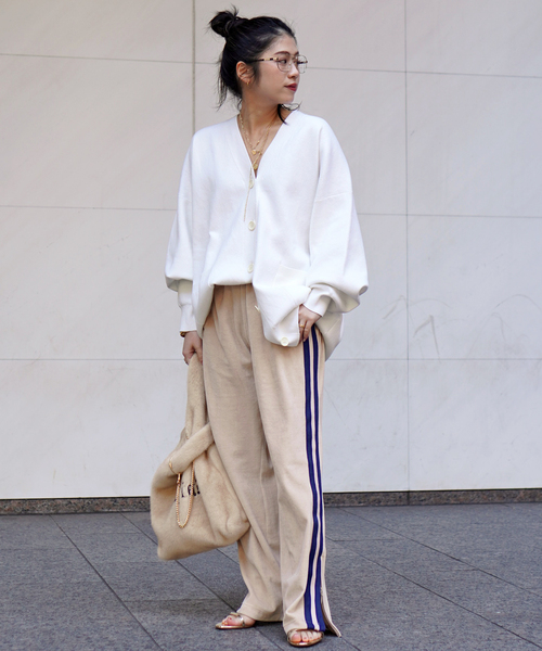 AMERICANA(アメリカーナ)の「【AMERICANA/アメリカーナ】別注side line velour Pants(その他パンツ・レディース・ネイビー/アイボリー・38/36)」の20枚目の写真