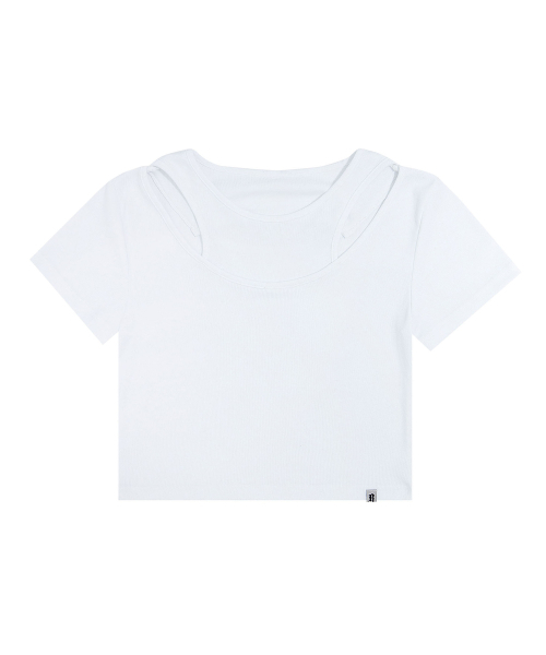 runningHIGH（ランニングハイ）の「インシジョンクロップH/Sティー[ホワイト]（Tシャツ/カットソー・レディース・その他・FREE）」の4枚目の写真