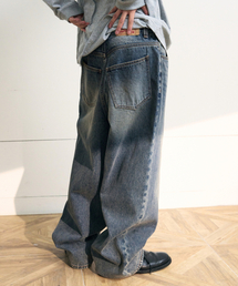 Crease Washing Denim Pants - Indigo