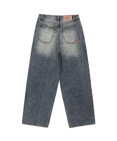 eastserviceshop（イーストサービスショップ）の「Crease Washing Denim Pants - Indigo（デニムパンツ・レディース・その他・46/48/50）」の4枚目の写真