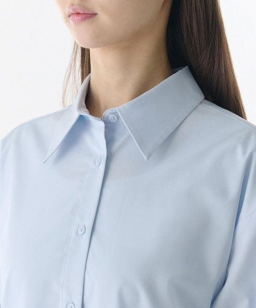 MUSINSA STANDARD WOMAN（ムシンサスタンダードウーマン）の「ウィメンズリンクルフリーシャツ[スカイブルー]（シャツ/ブラウス・レディース・その他・SMALL/MEDIUM/LARGE/X-SMALL）」の3枚目の写真