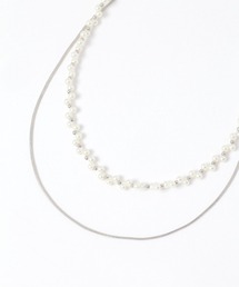 GLOBAL WORK | 華奢パール二連ネックレス/637730(ネックレス)