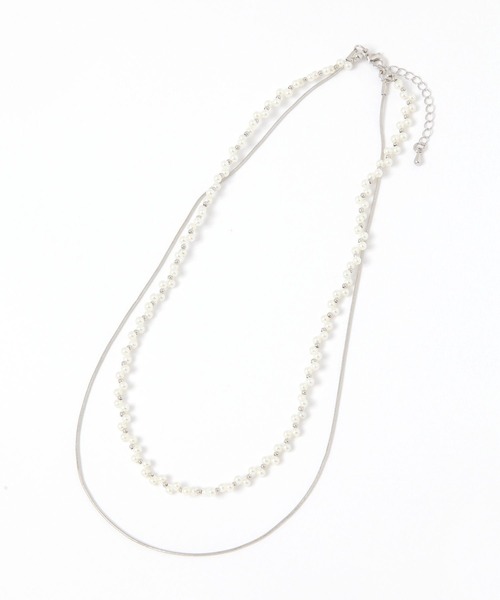 GLOBAL WORK（グローバルワーク）の「華奢パール二連ネックレス/637730（ネックレス・レディース・シルバー/ゴールド・FREE）」の3枚目の写真