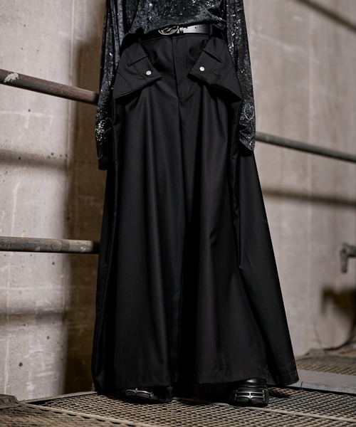 ERAR（エラー）の「【ERAR】【セットアップ対応】ダブルサイズアジャストフロントワイドスラックスパンツ（スラックス・メンズ・ブラック・S/M/L/XL）」の4枚目の写真