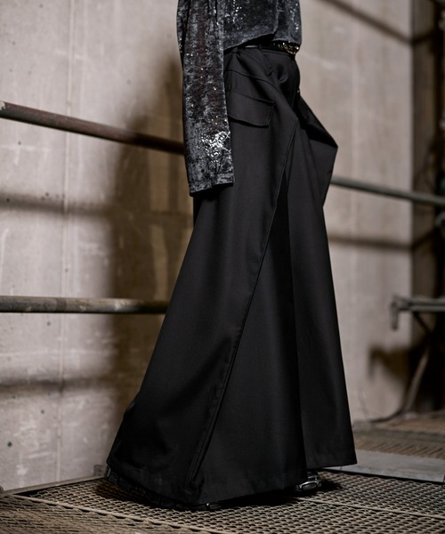 ERAR（エラー）の「【ERAR】【セットアップ対応】ダブルサイズアジャストフロントワイドスラックスパンツ（スラックス・メンズ・ブラック・S/M/L/XL）」の6枚目の写真