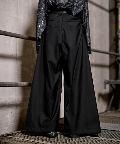 ERAR（エラー）の「【ERAR】【セットアップ対応】ダブルサイズアジャストフロントワイドスラックスパンツ（スラックス・メンズ・ブラック・S/M/L/XL）」の7枚目の写真