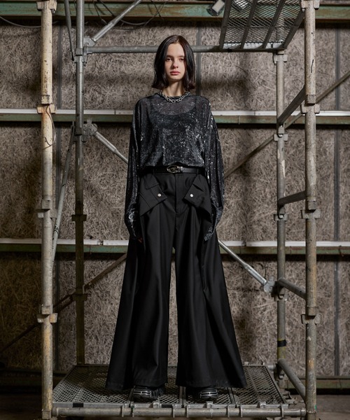 ERAR（エラー）の「【ERAR】【セットアップ対応】ダブルサイズアジャストフロントワイドスラックスパンツ（スラックス・メンズ・ブラック・S/M/L/XL）」の8枚目の写真