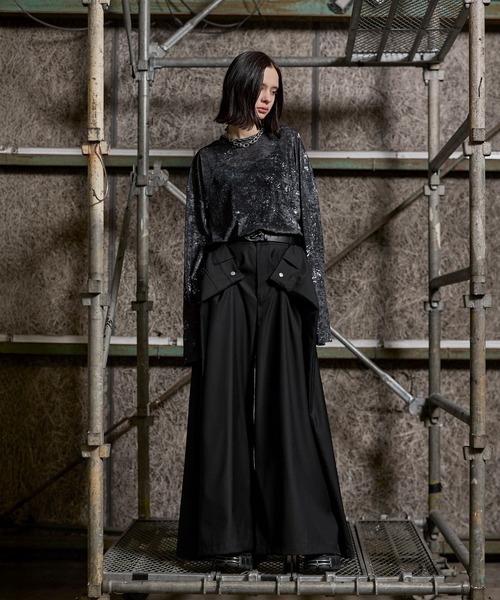 ERAR（エラー）の「【ERAR】【セットアップ対応】ダブルサイズアジャストフロントワイドスラックスパンツ（スラックス・メンズ・ブラック・S/M/L/XL）」の9枚目の写真